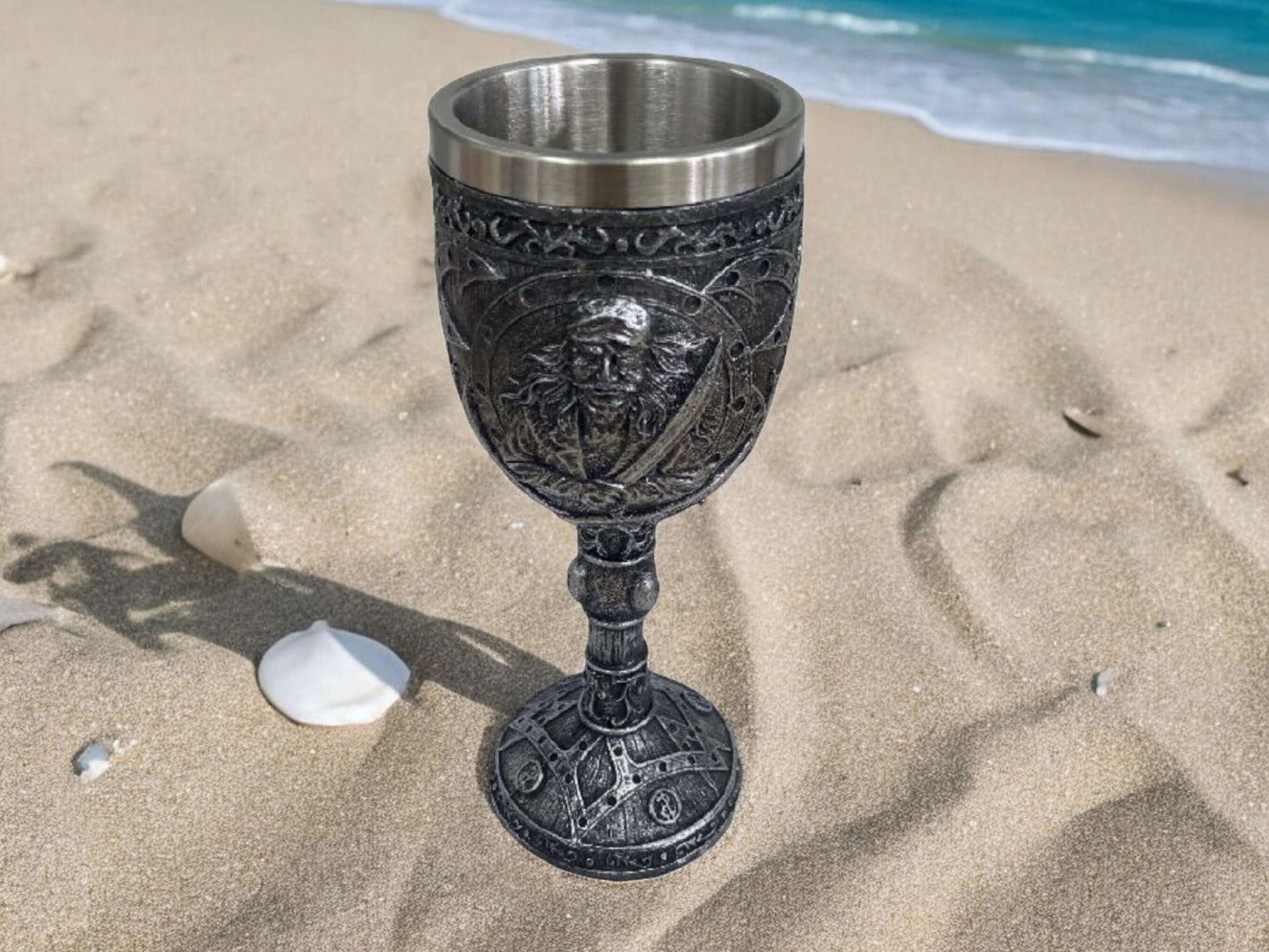 Pirate Skull Goblet with Stainless Steel Insert - Gothic Chalice, Medieval Drinkware, Pirate Mug, Viking Tankard, Unique Gift, Home Decor-Osiris Craftworks