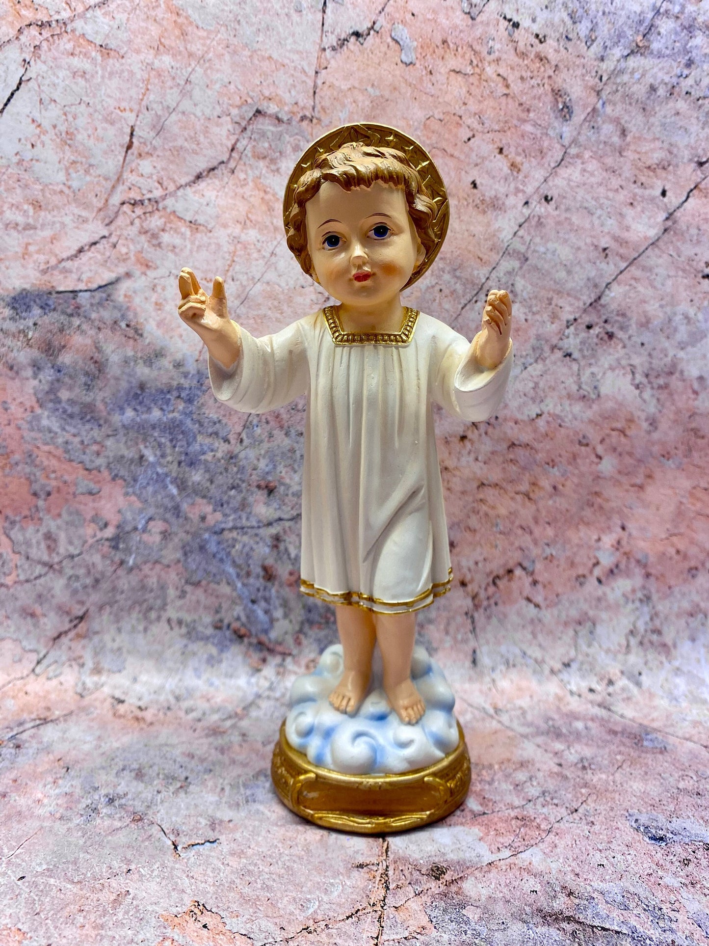 Divine Child Jesus Resin Statue, Blessed Christ Child Figurine for Spiritual Decor, Christian Faith Ornament, Religious Art Collectible 24cm-Osiris Craftworks