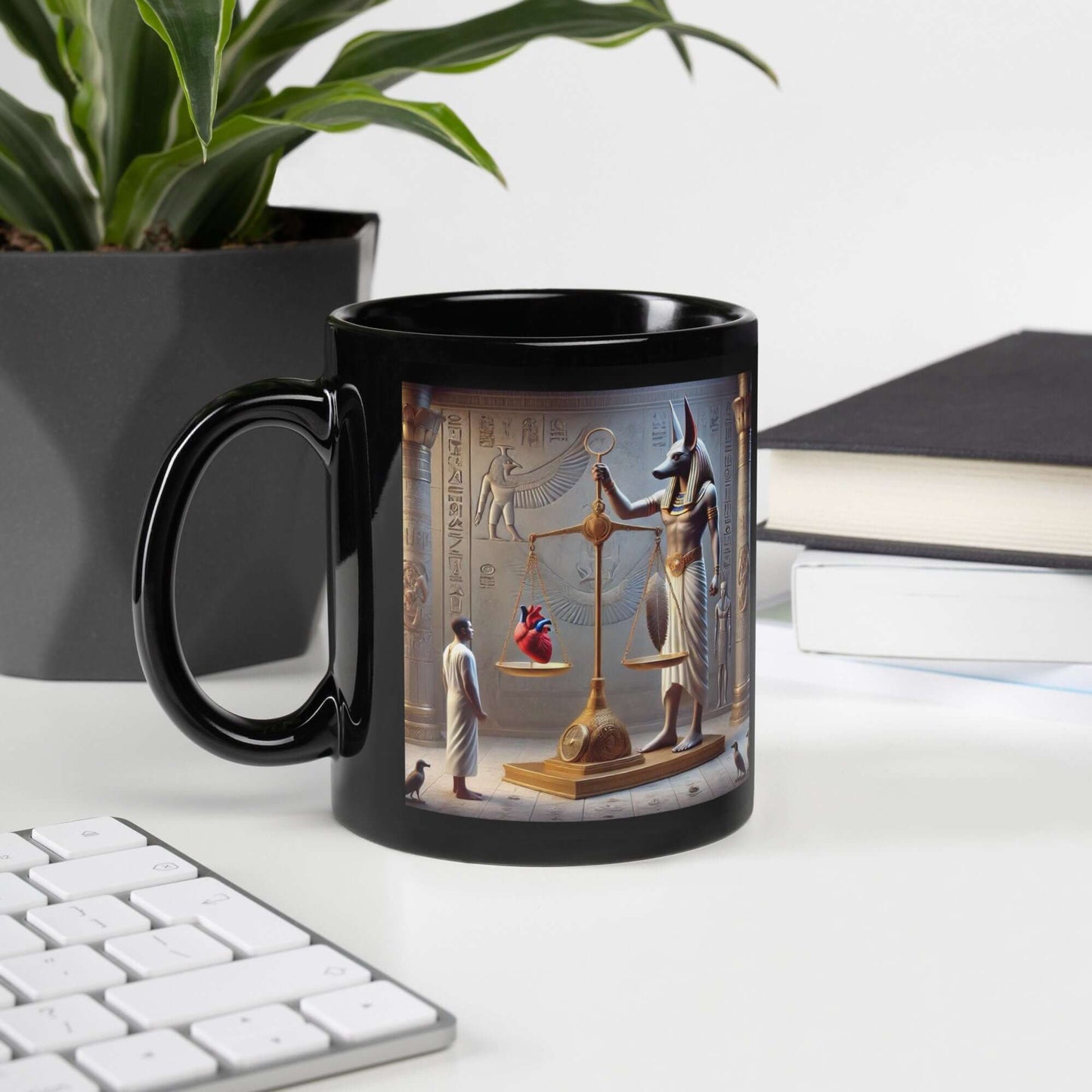 Anubis Final Judgement 11 oz Mug - Egyptian Mythology Gothic Coffee Cup, Ancient Egyptian Art, Unique Gift for Mythology Lovers-Osiris Craftworks