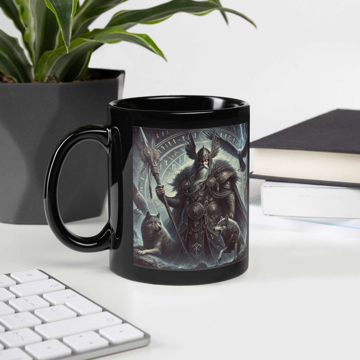 Norse Mythology Odin Mug - Detailed Odin Design - Viking God Allfather Mug - Nordic Warrior Coffee Cup - 11 oz Ceramic Mug-Osiris Craftworks