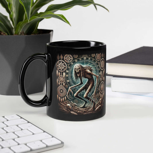 Wendigo Dark Native American God Mug - Terrifying Mythical Creature Design with Ancient Symbols - Unique Gift for Mythology Lovers-Osiris Craftworks