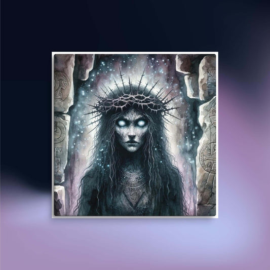 Lamashtu Wall Canvas - 12" x 12" | Mystical Art, Occult Decor, Dark Fantasy Home Decoration