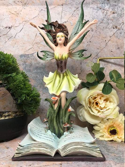 Enchanting Book Fairy Figurine, Resin Fantasy Sculpture, Literary Inspired Decor, Whimsical Garden Fairy, Unique Gift for Readers-Osiris Craftworks