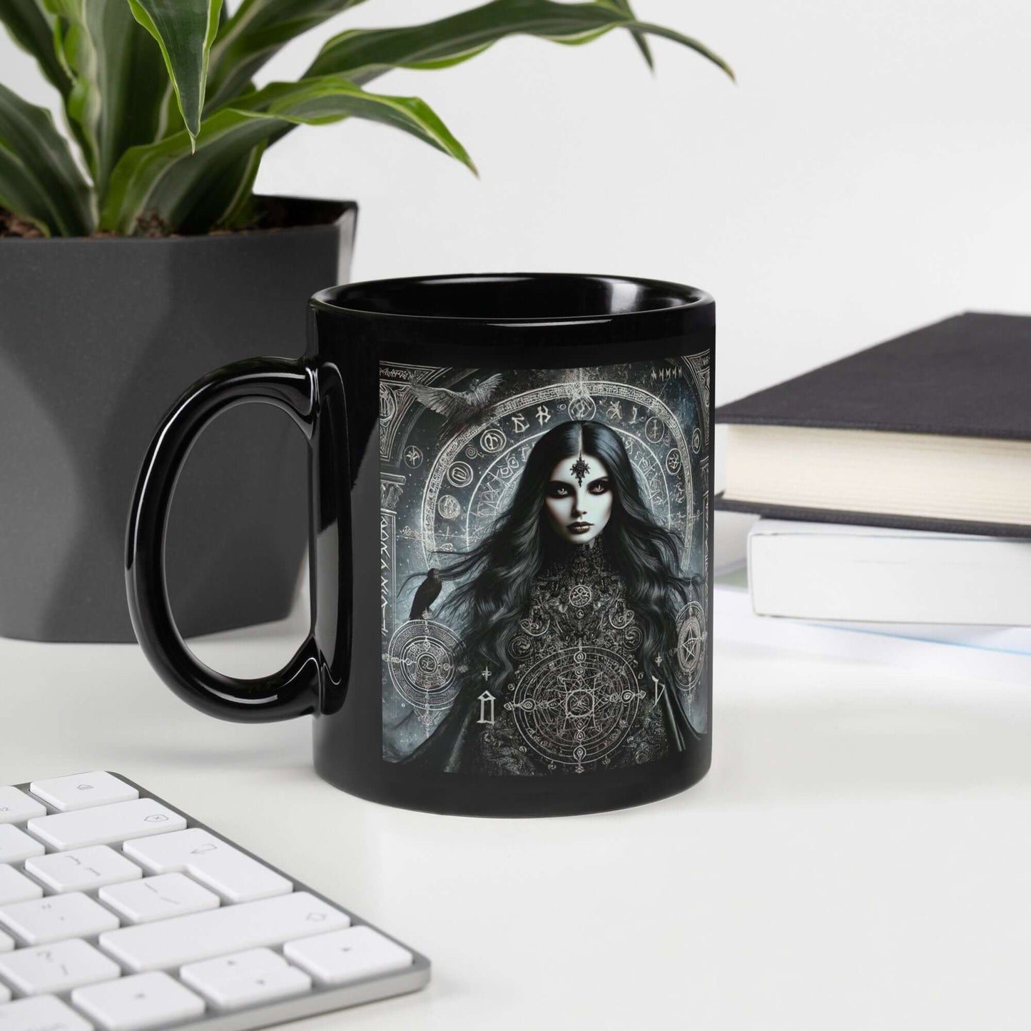 Goddess Lilith Mug - 11oz Ceramic Coffee Cup, Gothic Art, Mystical Mythology Design, Unique Gift Idea-Osiris Craftworks