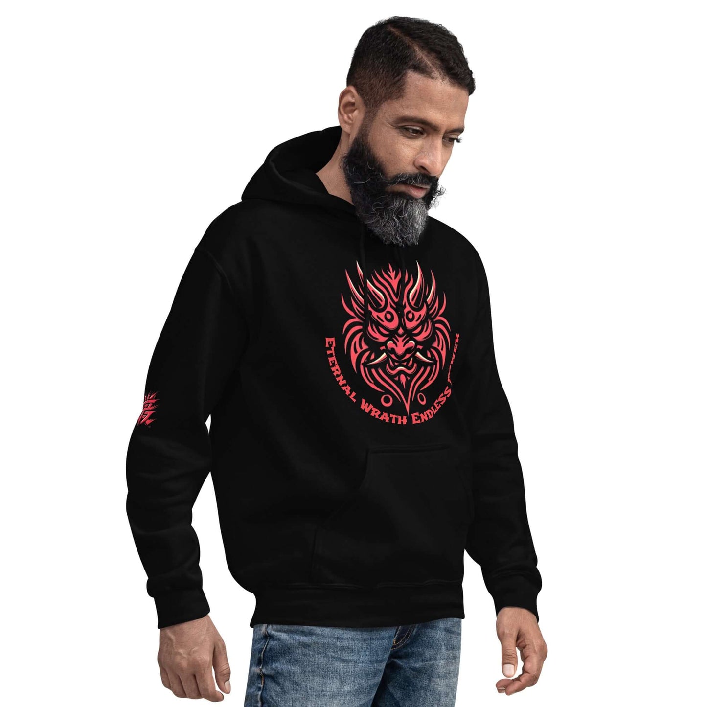 Oni Demon Hoodie – Japanese Folklore Inspired, Soft and Stylish Unisex Pullover-Clothing-Osiris Craftworks