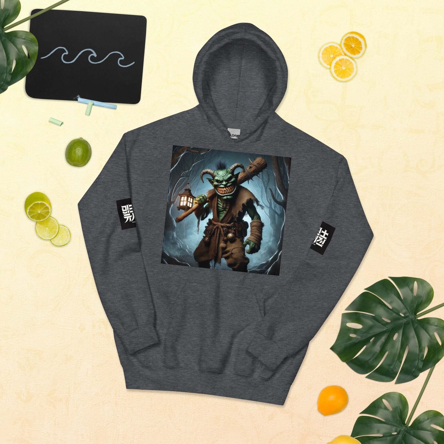 Dokkaebi Demon Hoodie - Korean Folklore Inspired Pullover - Unisex-Clothing-Osiris Craftworks