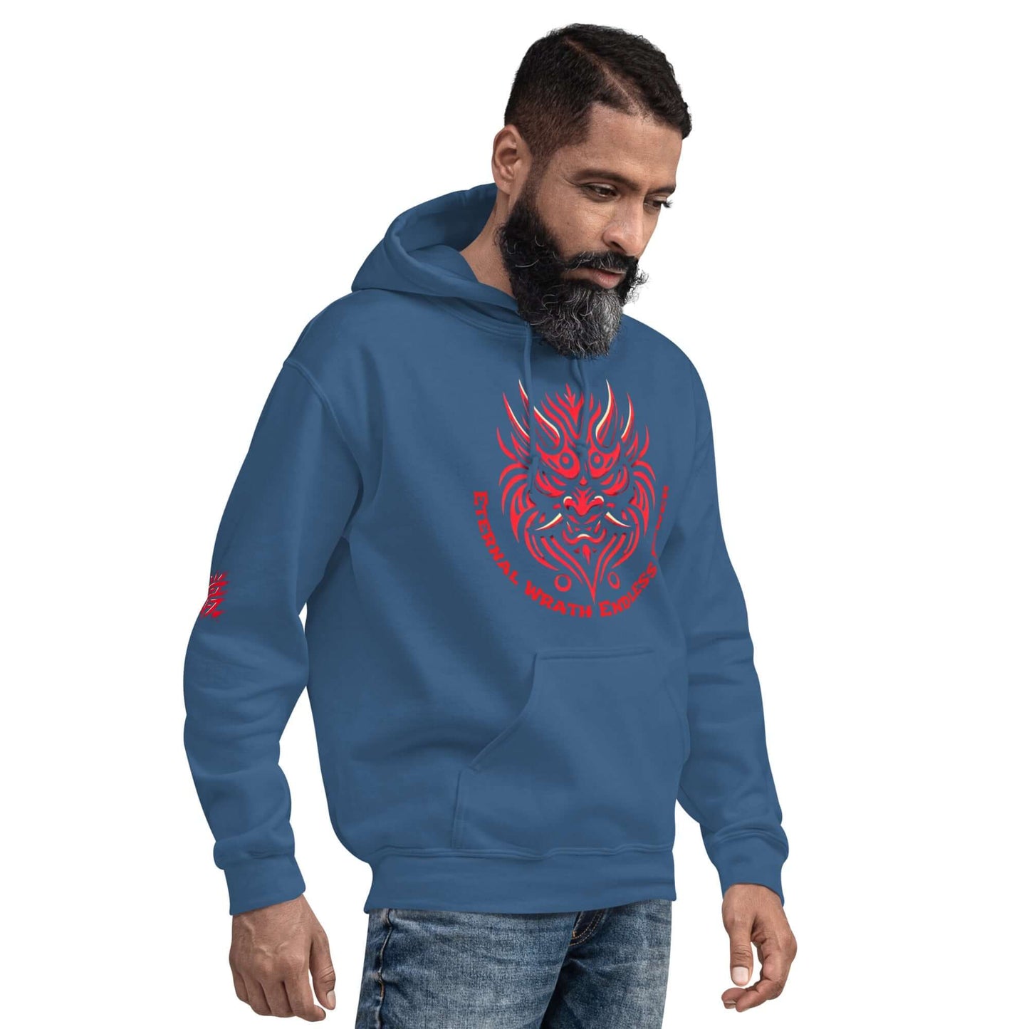 Oni Demon Hoodie – Japanese Folklore Inspired, Soft and Stylish Unisex Pullover-Clothing-Osiris Craftworks