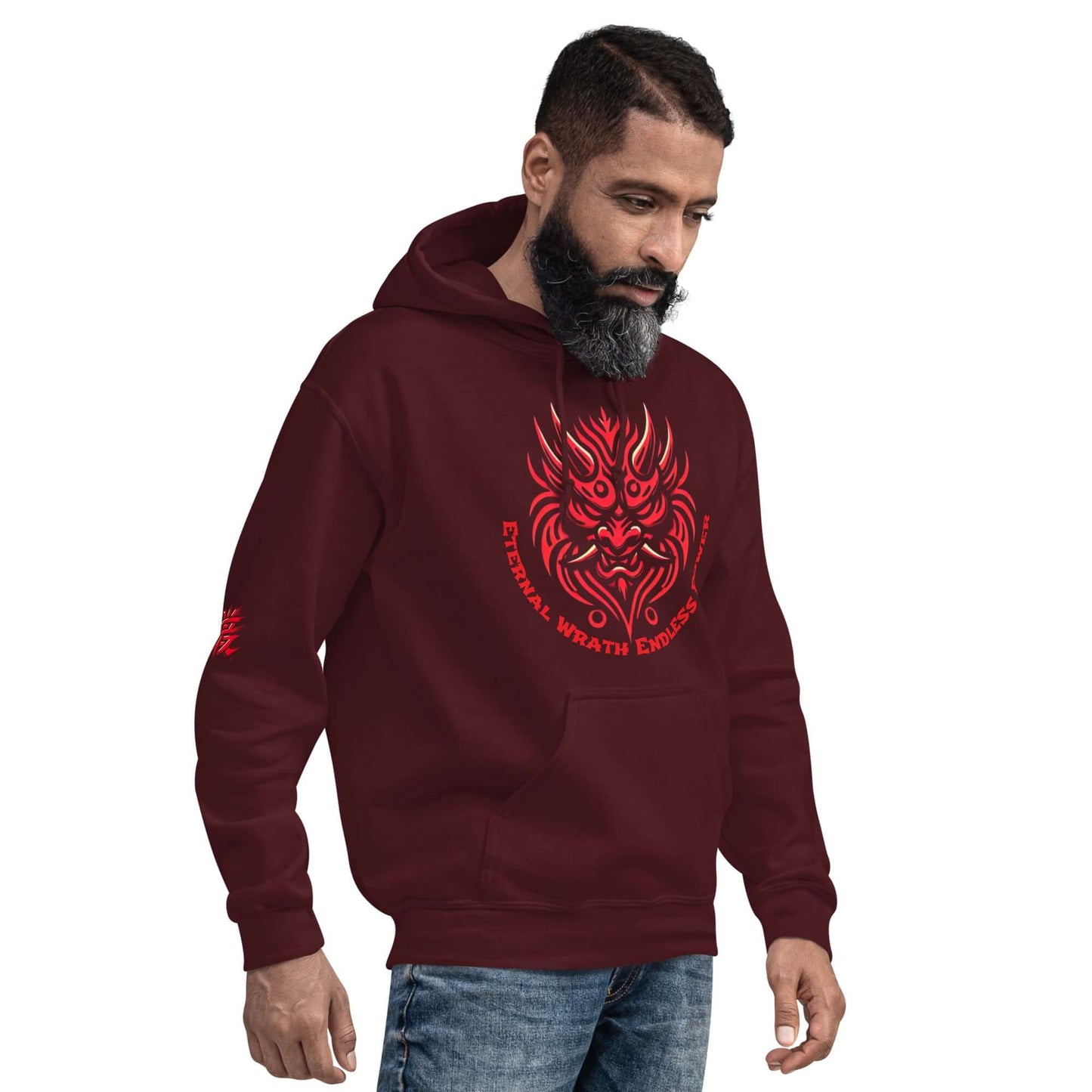 Oni Demon Hoodie – Japanese Folklore Inspired, Soft and Stylish Unisex Pullover-Clothing-Osiris Craftworks