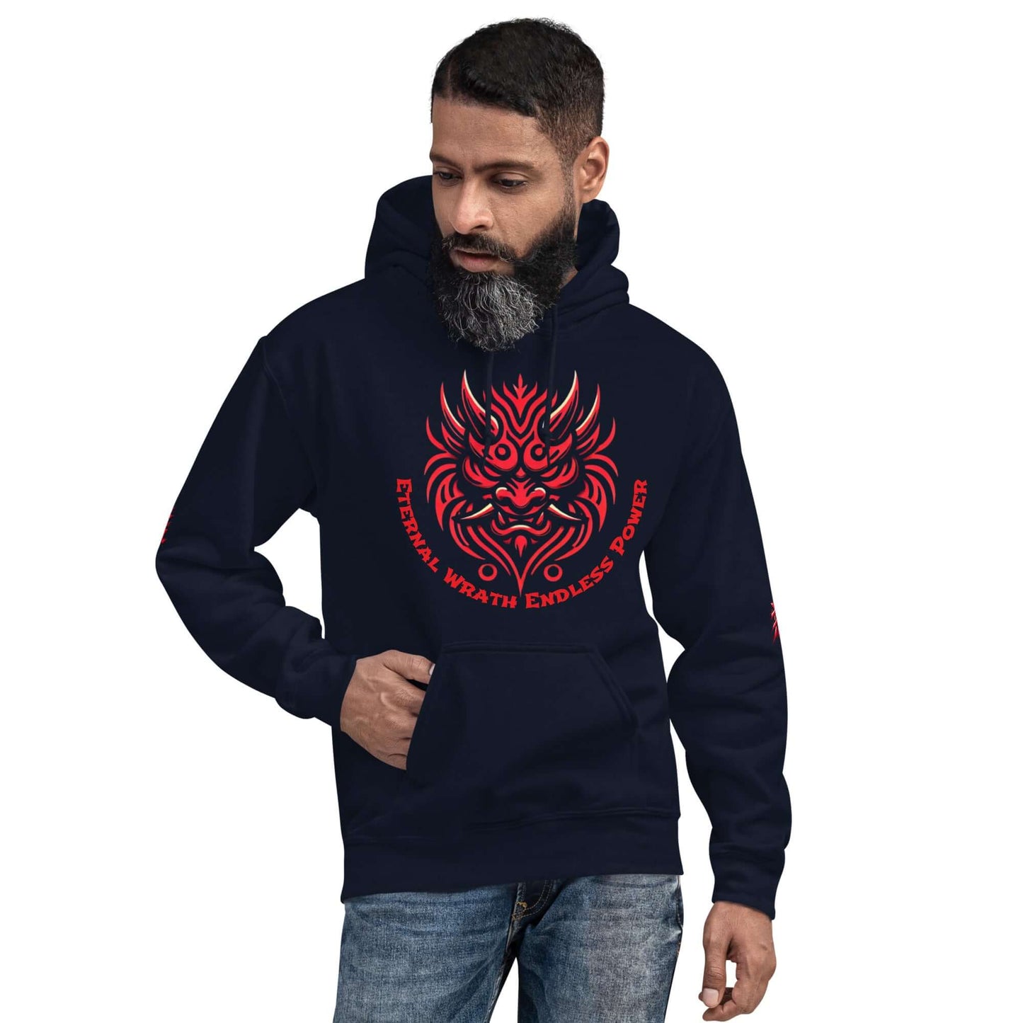 Oni Demon Hoodie – Japanese Folklore Inspired, Soft and Stylish Unisex Pullover-Clothing-Osiris Craftworks