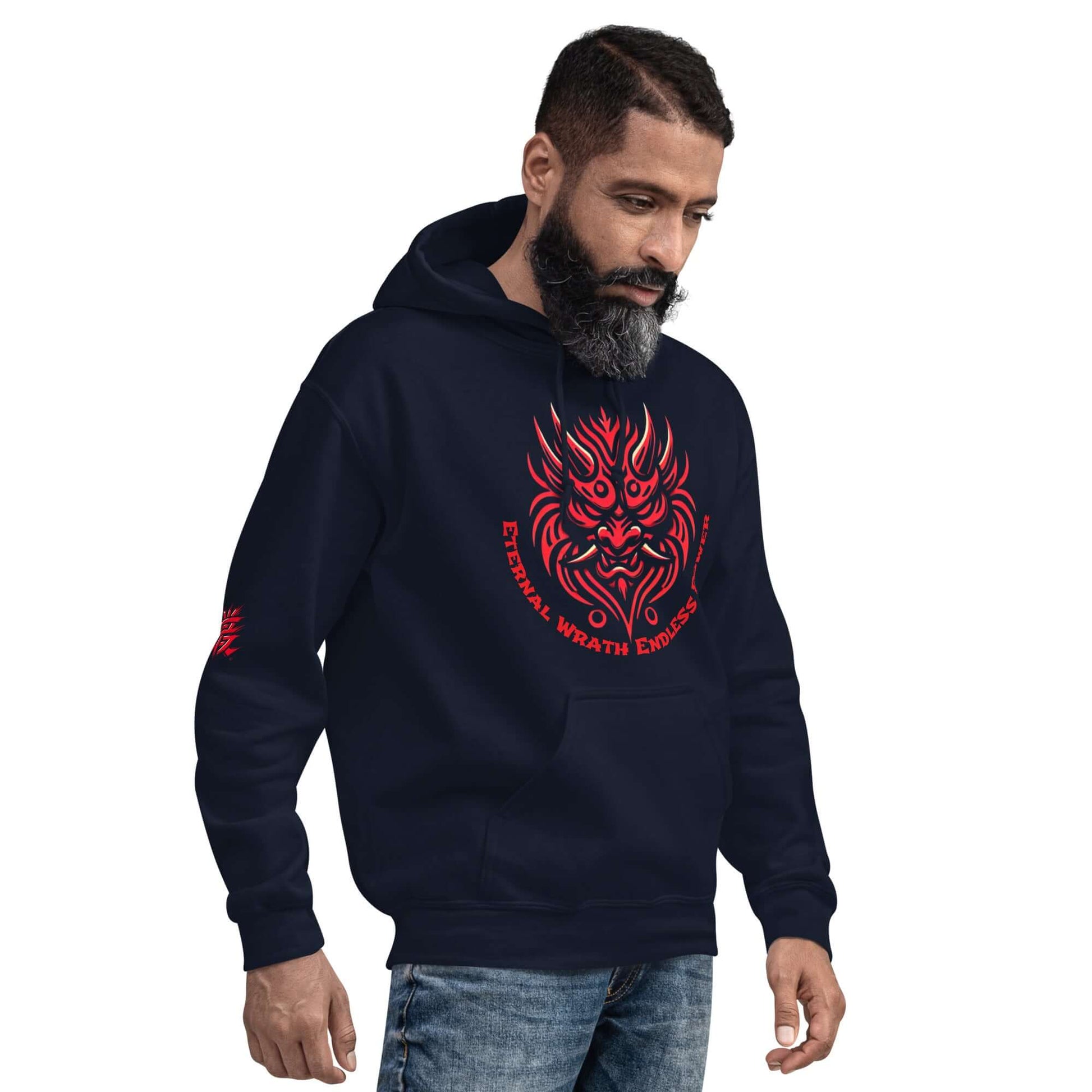 Oni Demon Hoodie – Japanese Folklore Inspired, Soft and Stylish Unisex Pullover-Clothing-Osiris Craftworks