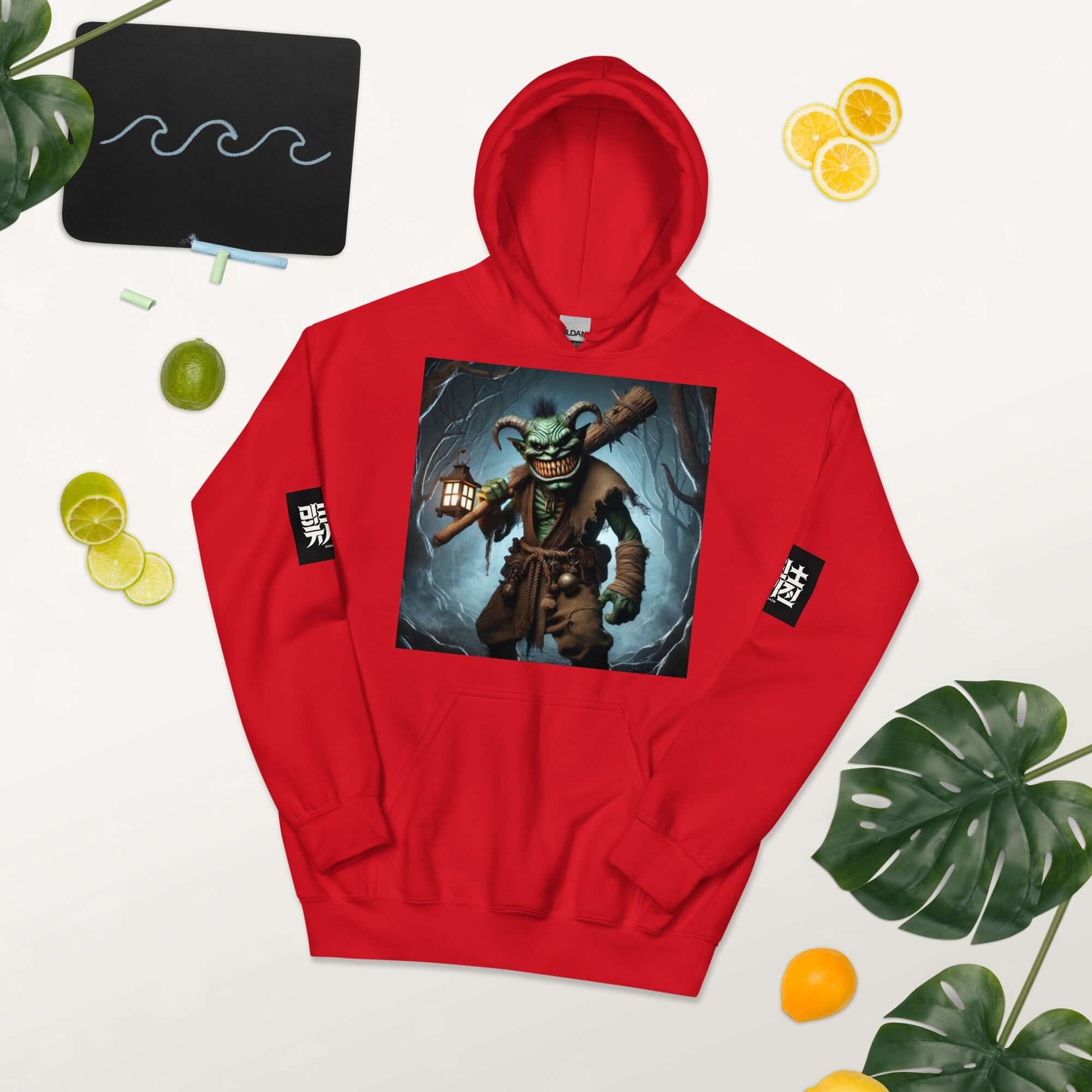 Dokkaebi Demon Hoodie - Korean Folklore Inspired Pullover - Unisex-Clothing-Osiris Craftworks