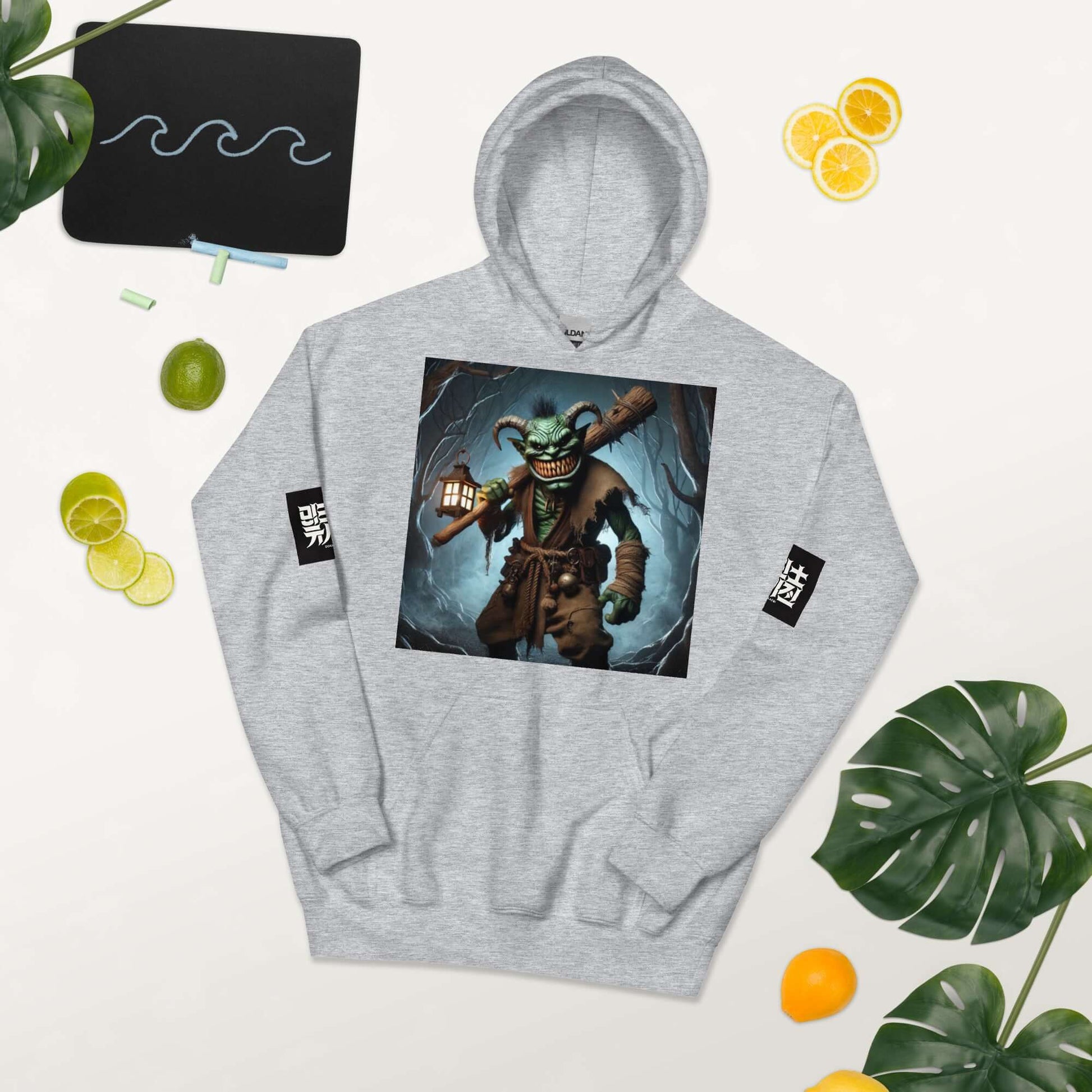 Dokkaebi Demon Hoodie - Korean Folklore Inspired Pullover - Unisex-Clothing-Osiris Craftworks