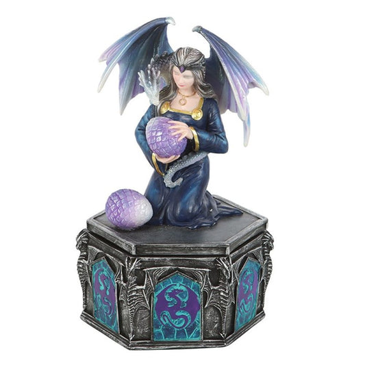 Anne Stokes 'Siblings' Dragon Treasure Box - Resin Art Storage Box Fantasy Figurine 19cm