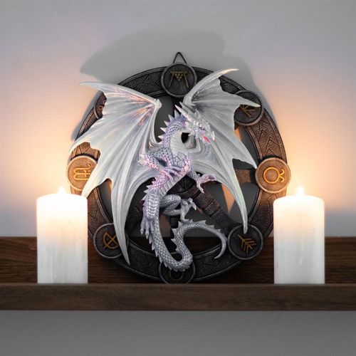 Yule Dragon Resin Wall Plaque by Anne Stokes