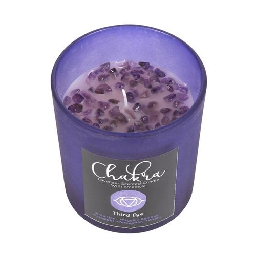 Third Eye Chakra Lavender Crystal Chip Candle