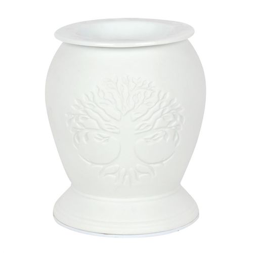 Tree of Life White Ceramic Electric Oil Burner and Wax Warmer