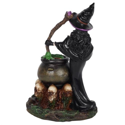 Witch with Cauldron Backflow Incense Burner